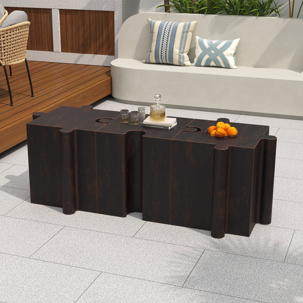 3-Piece Artistic Puzzle Table Set