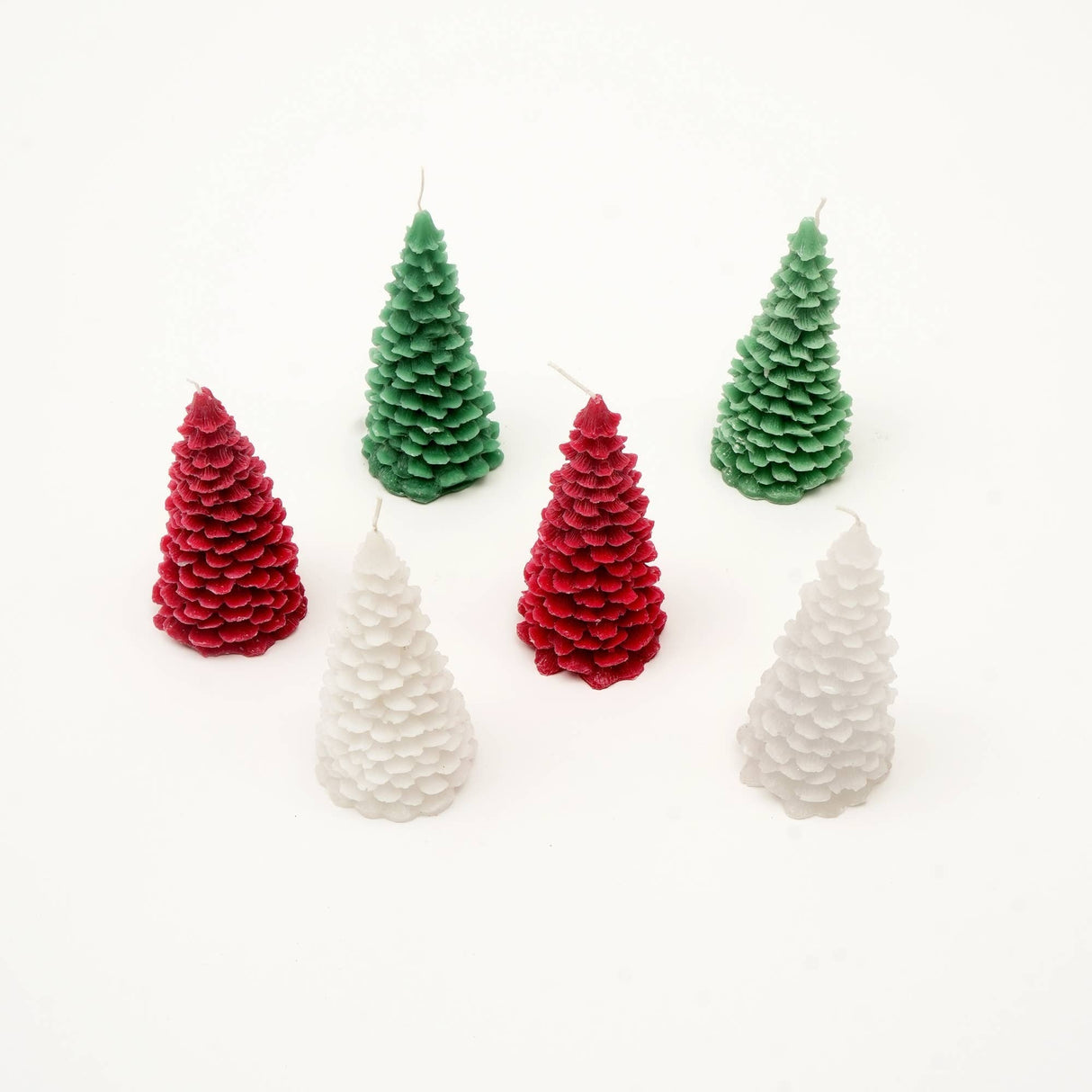 Holiday Luster Candle Box - 6 Pcs Christmas Tree Candles