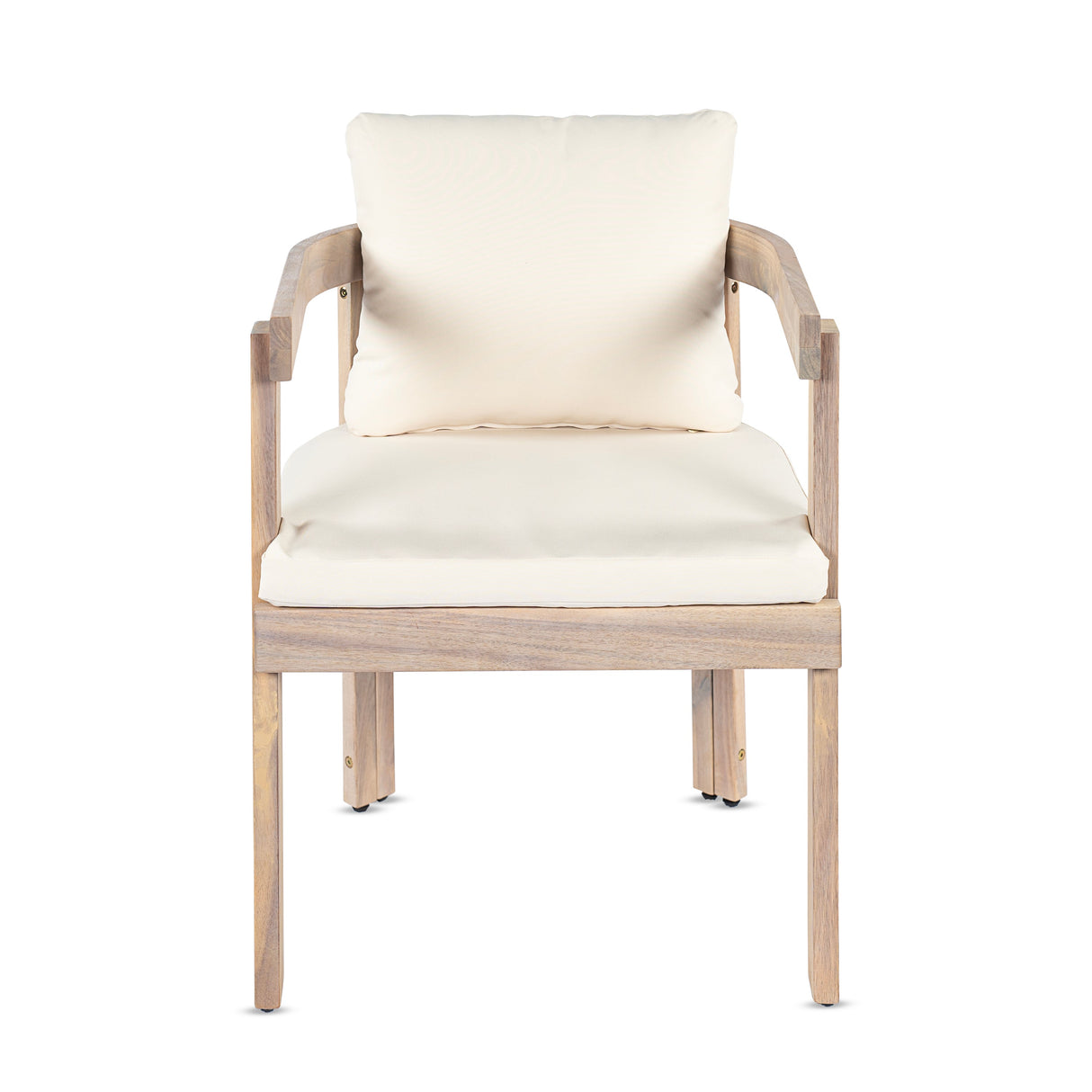 Acacia Wood Dining Chairs Set of 2, Armchairs with Cushions