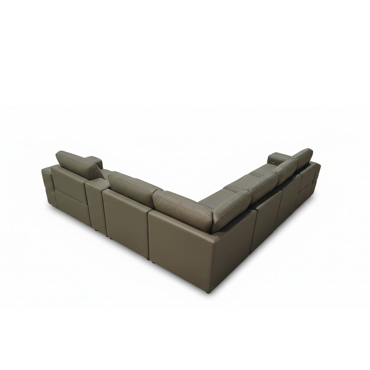 Upholstered Large Arms Sectional With Recliner Seats