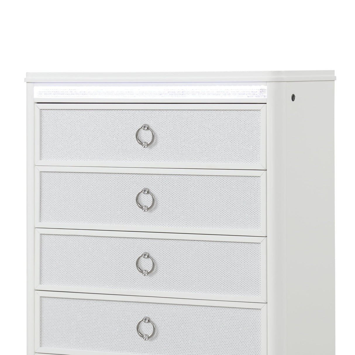 Abigale - 5 Drawer Chest With LED Lighting - White