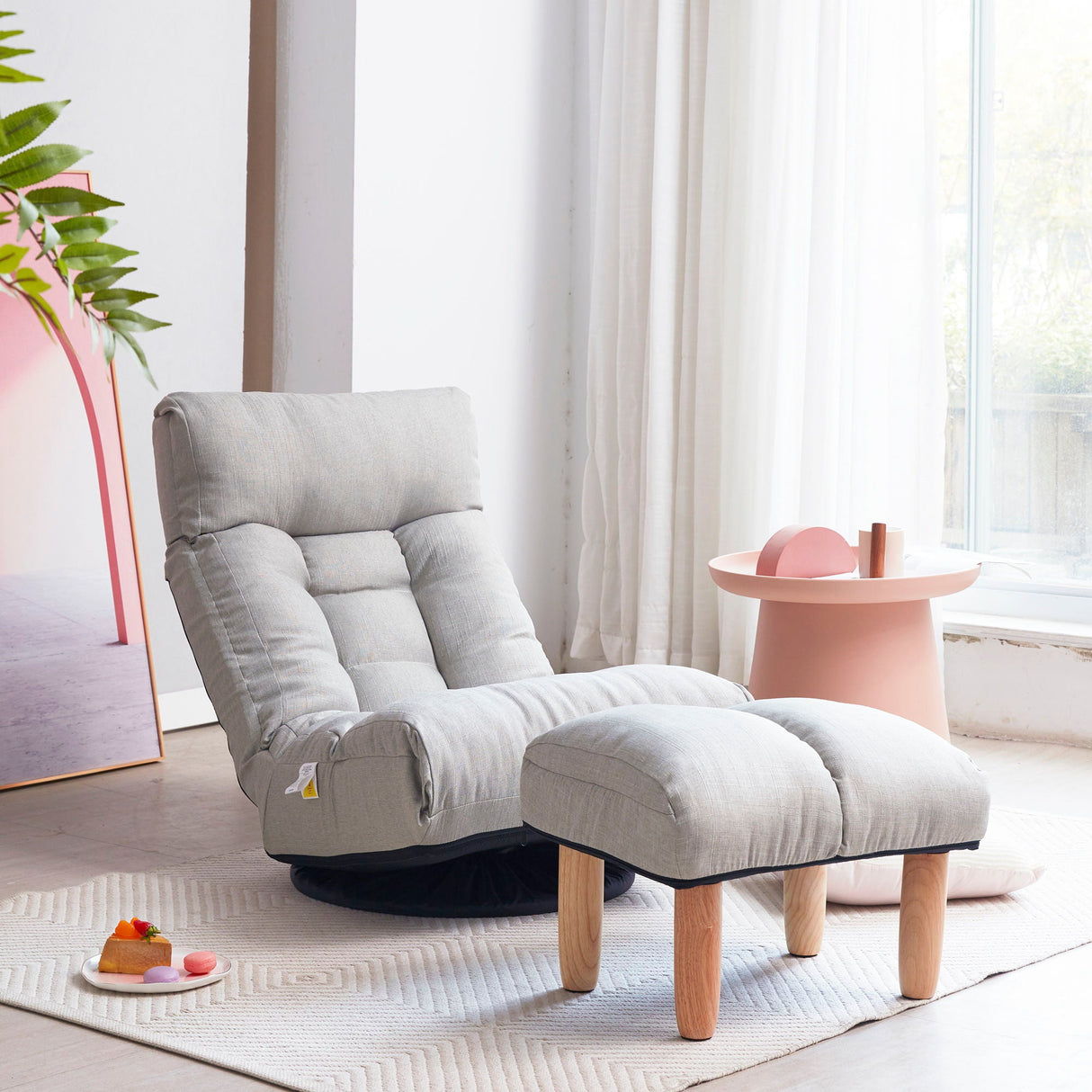 Adjustable Japanese Reclining Floor Chair Sofa With Metal Frame For Living Room