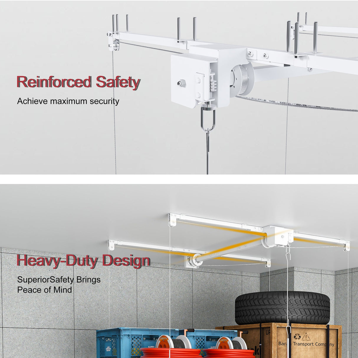 Overhead Garage Storage Rack 3x6 FT for High Ceilings