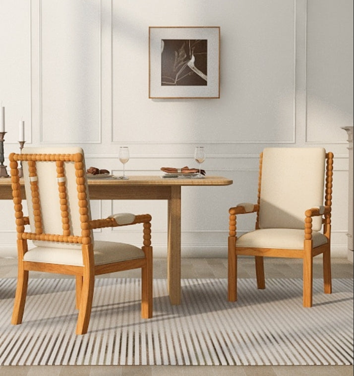 Set of 2 Rubber Wood Dining Chairs