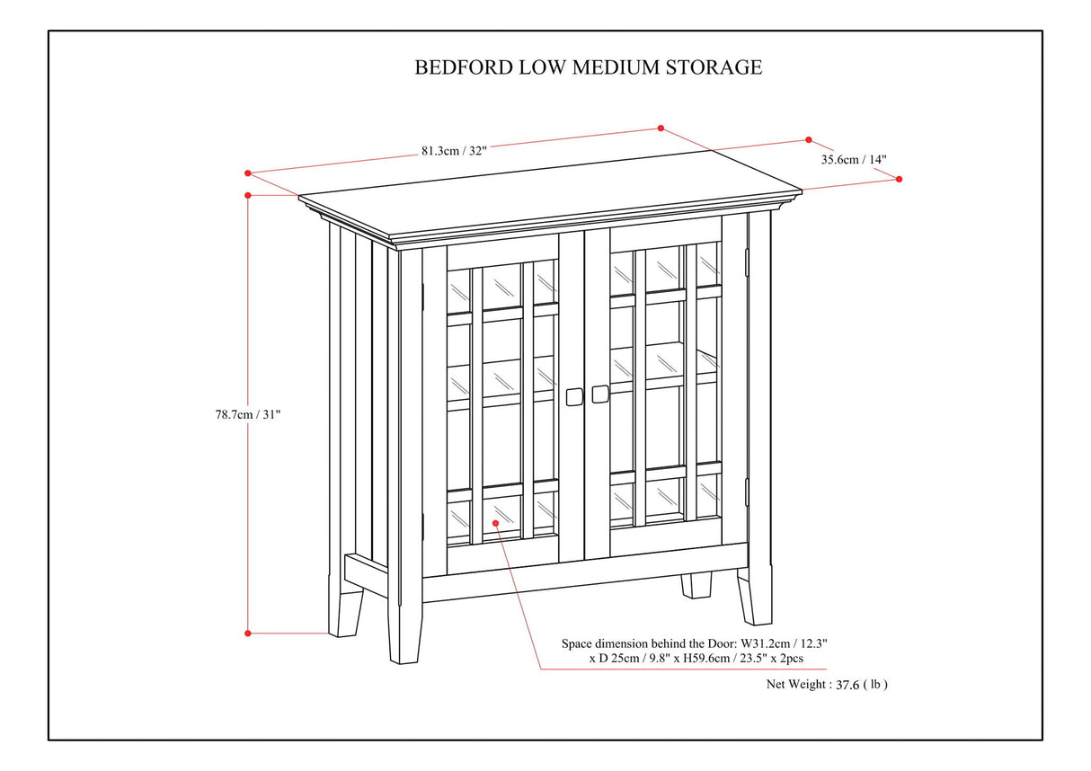 Bedford - Low Storage Media Cabinet - Rustic Natural Aged Brown