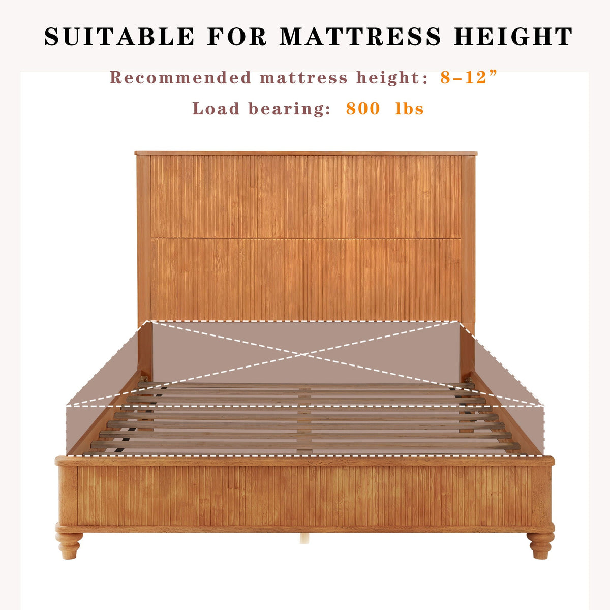 Platform Bed Frame With Tall Headboard