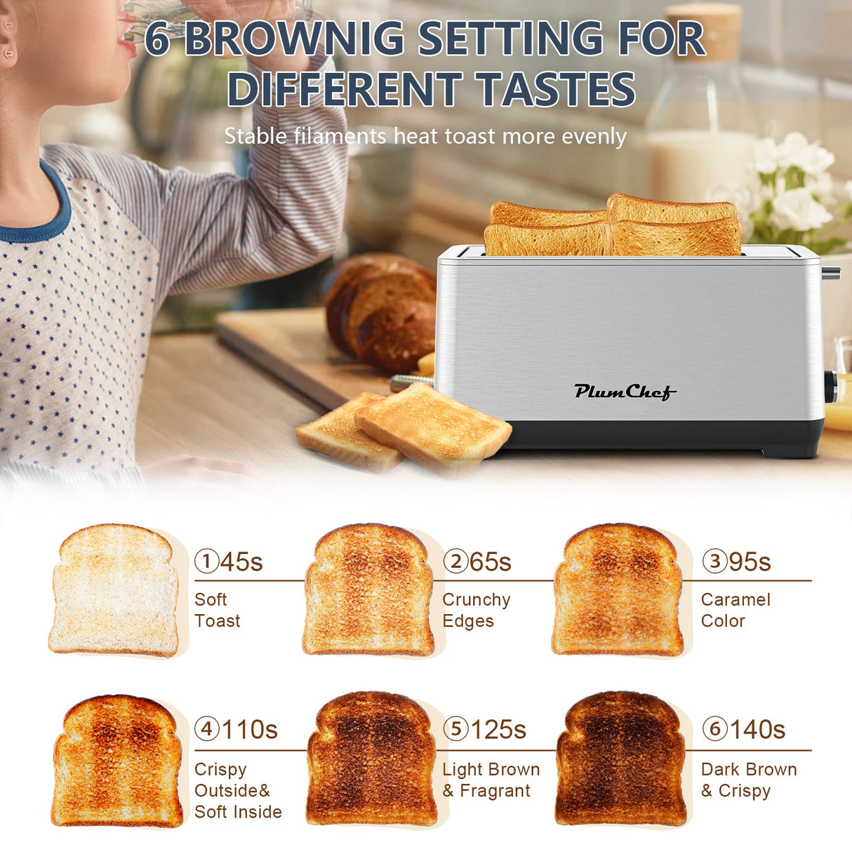 4-Slice Extra Wide Long Slot Toaster