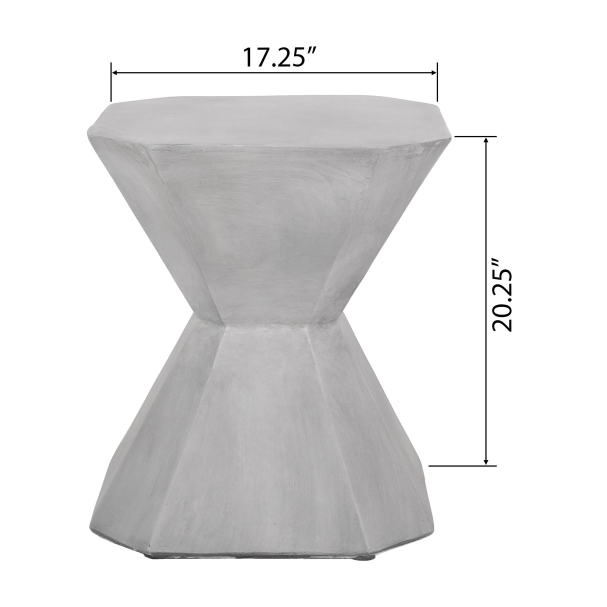 Modern Outdoor Lightweight Concrete Side Table in Natural Color