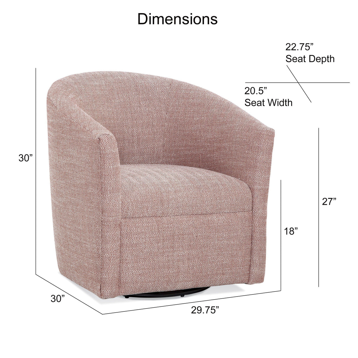 Lainey - Swivel Barrel Chair With 360 Degree Rotation