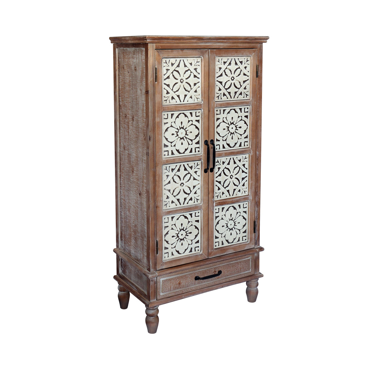 55.12'' Tall Tower Storage Cabinet - Rustic Fir Wood Pantry