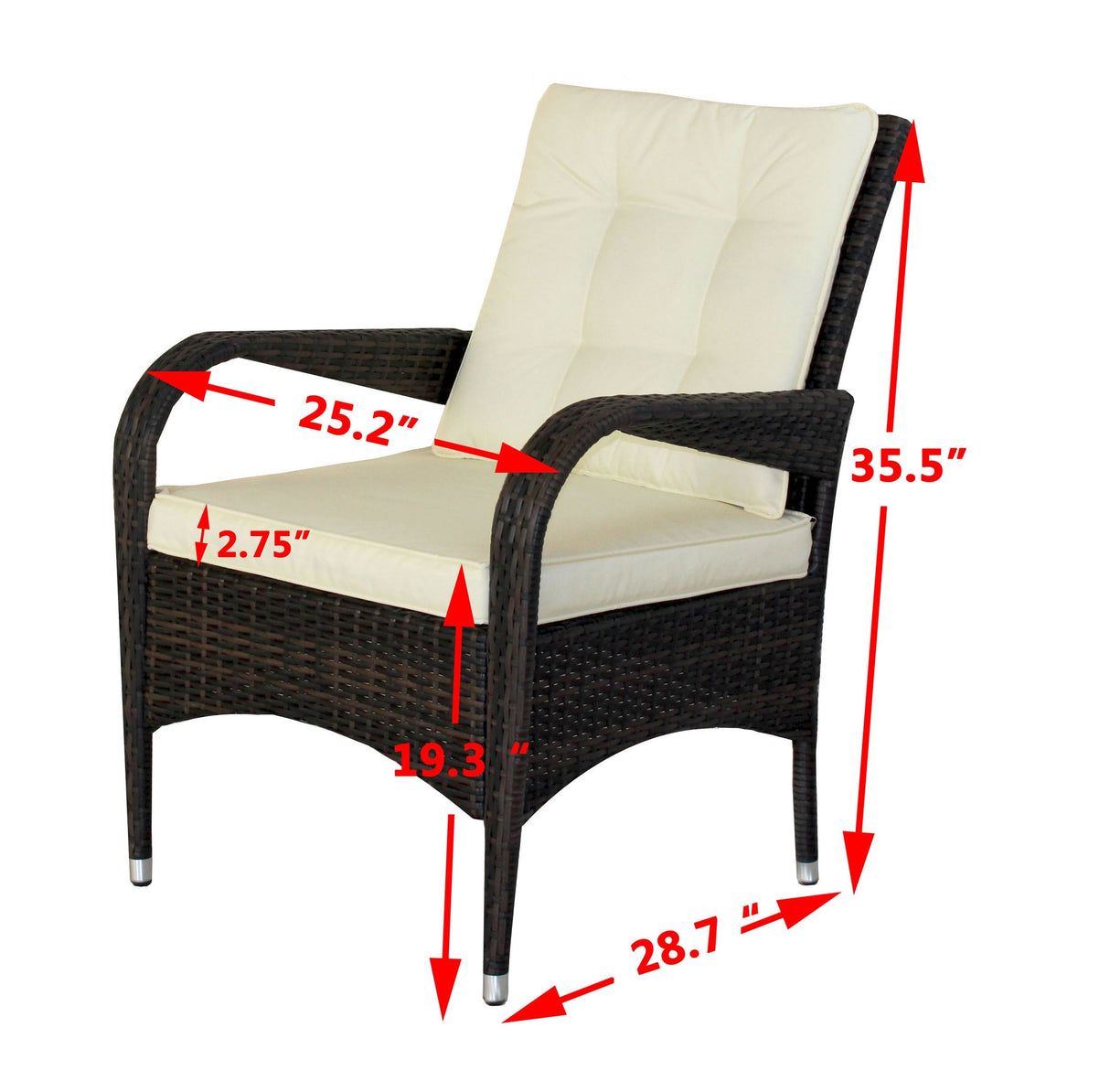 2-Piece Liberatore Dining Chairs with Beige Cushions