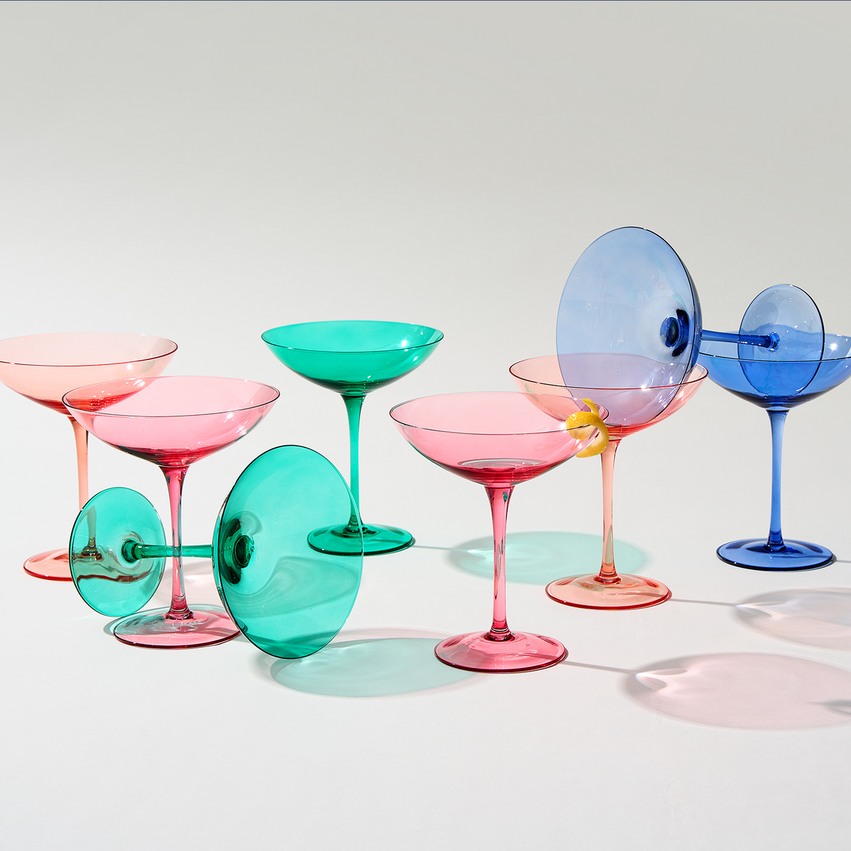 Corso Champagne Coupe Cocktail Glassware, Set of 2, Purple