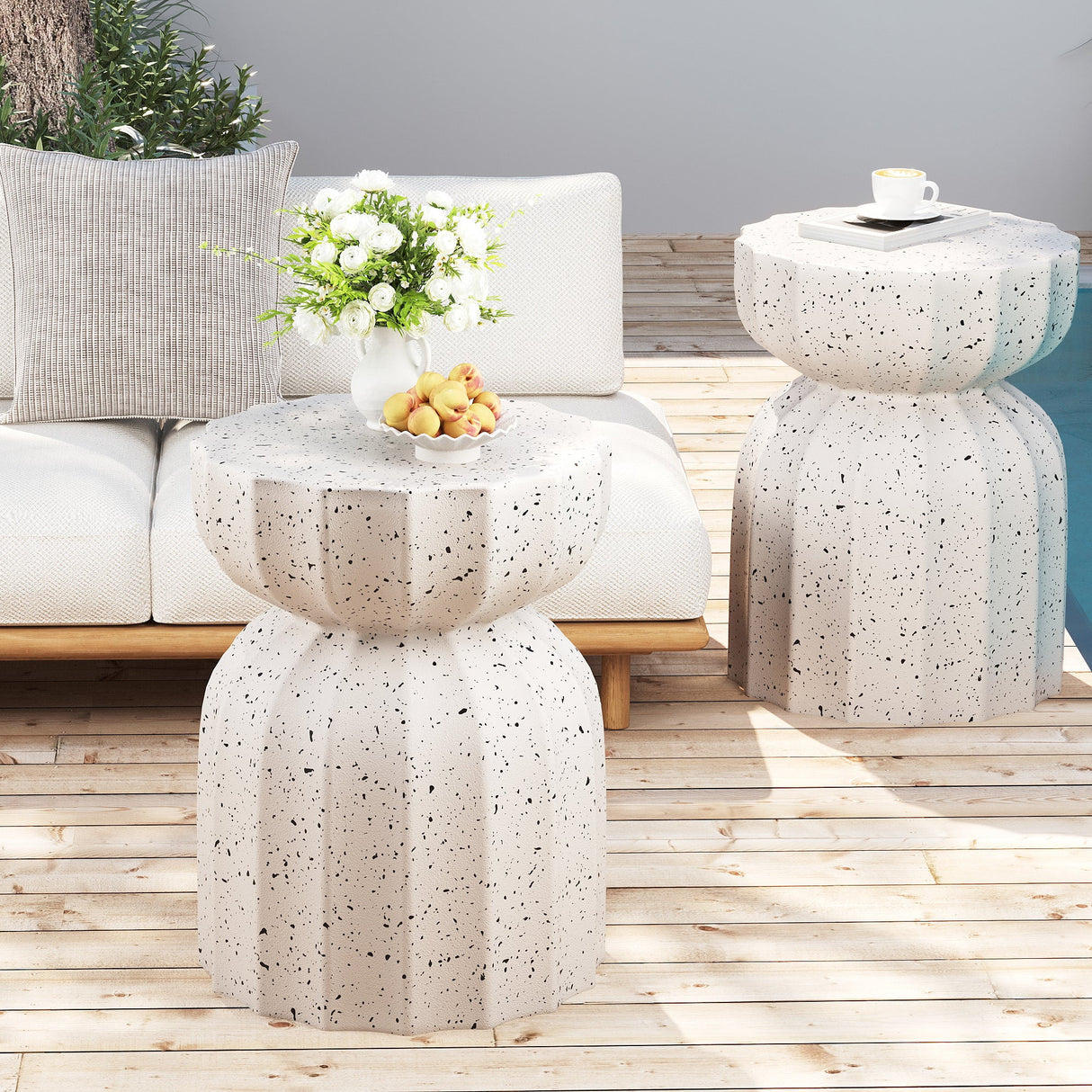 13" Modern Outdoor and Indoor Waterproof Coffee Table Set