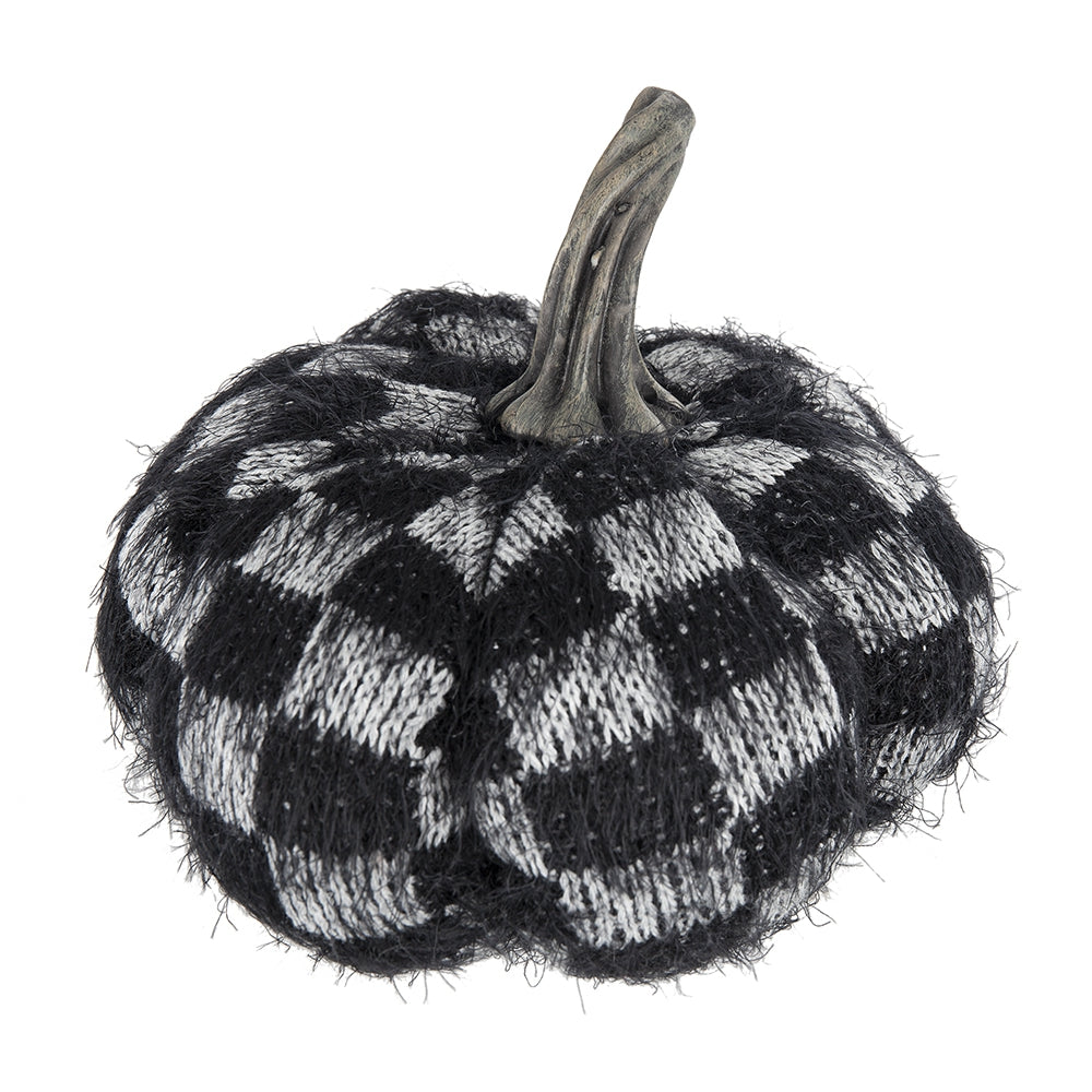 Set of 2 Fabric Black Pumpkins