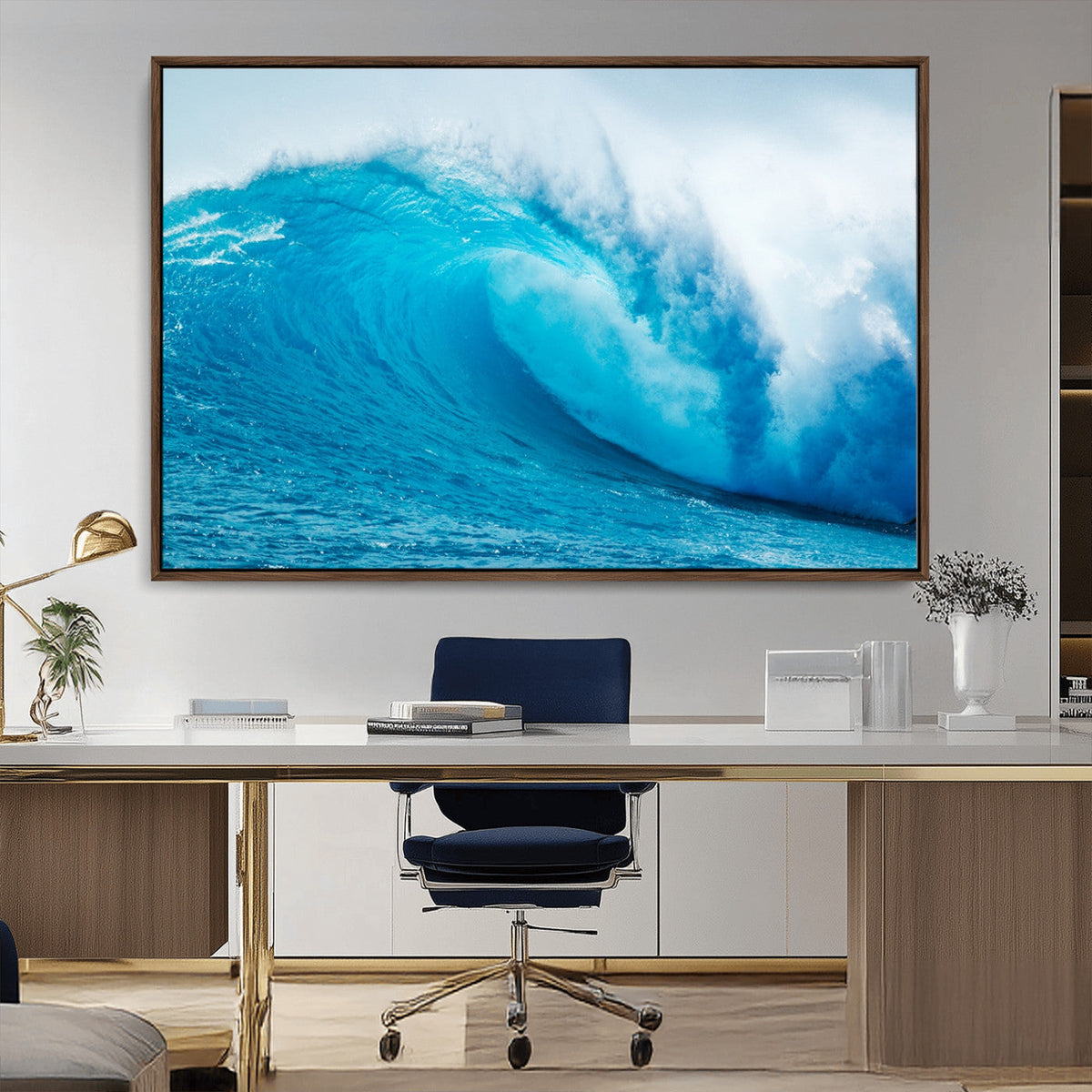 Big Ocean Surfing Wave Wall Art Canvas Print