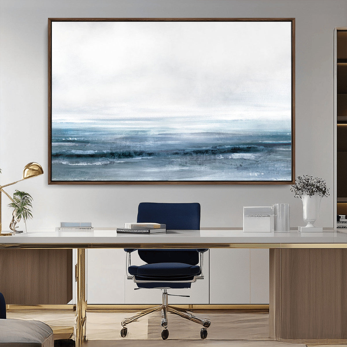 Blue Ocean Abstract Artwork Wall Art Canvas Print
