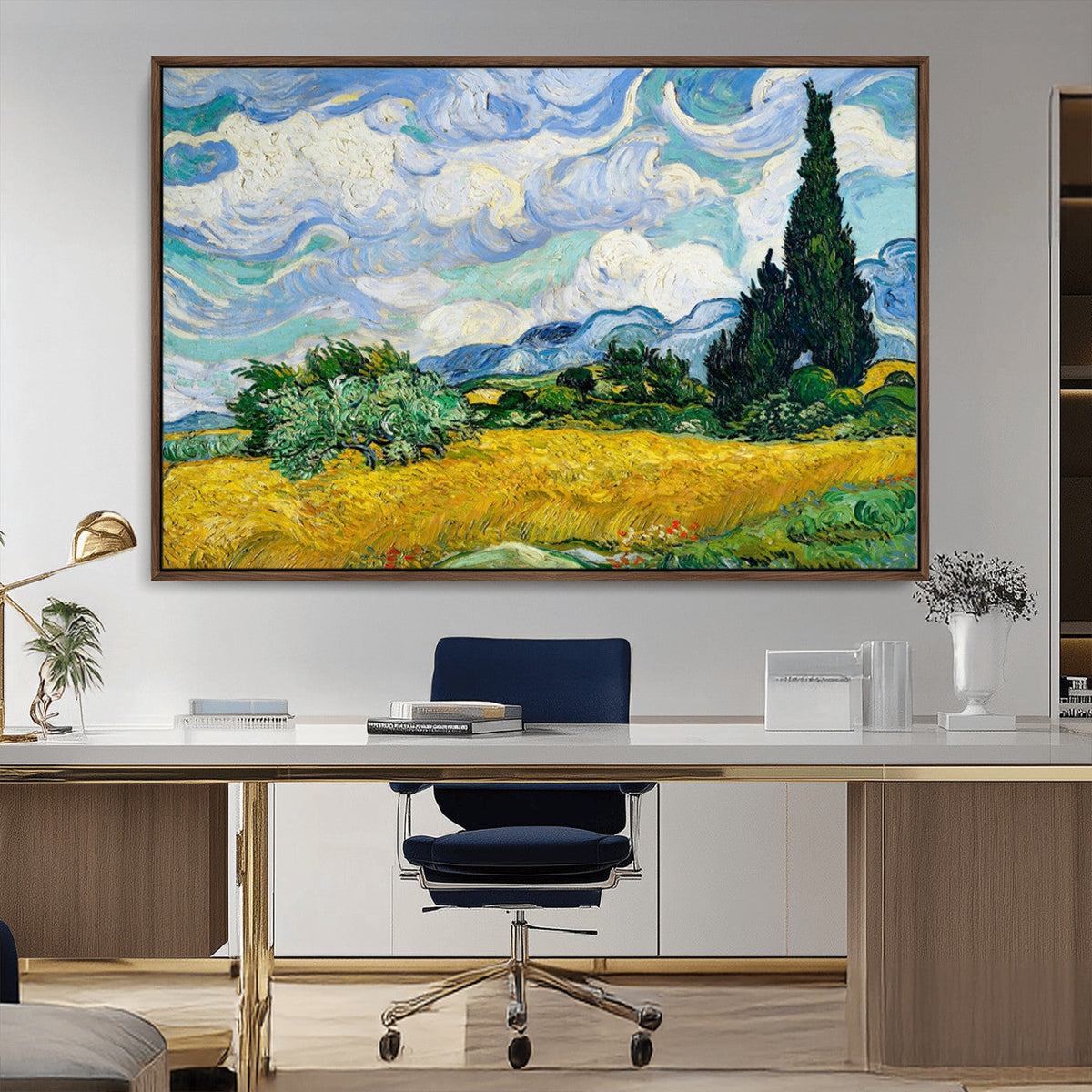 Wheatfield With Cypresses By Van Gogh Painting Wall Art