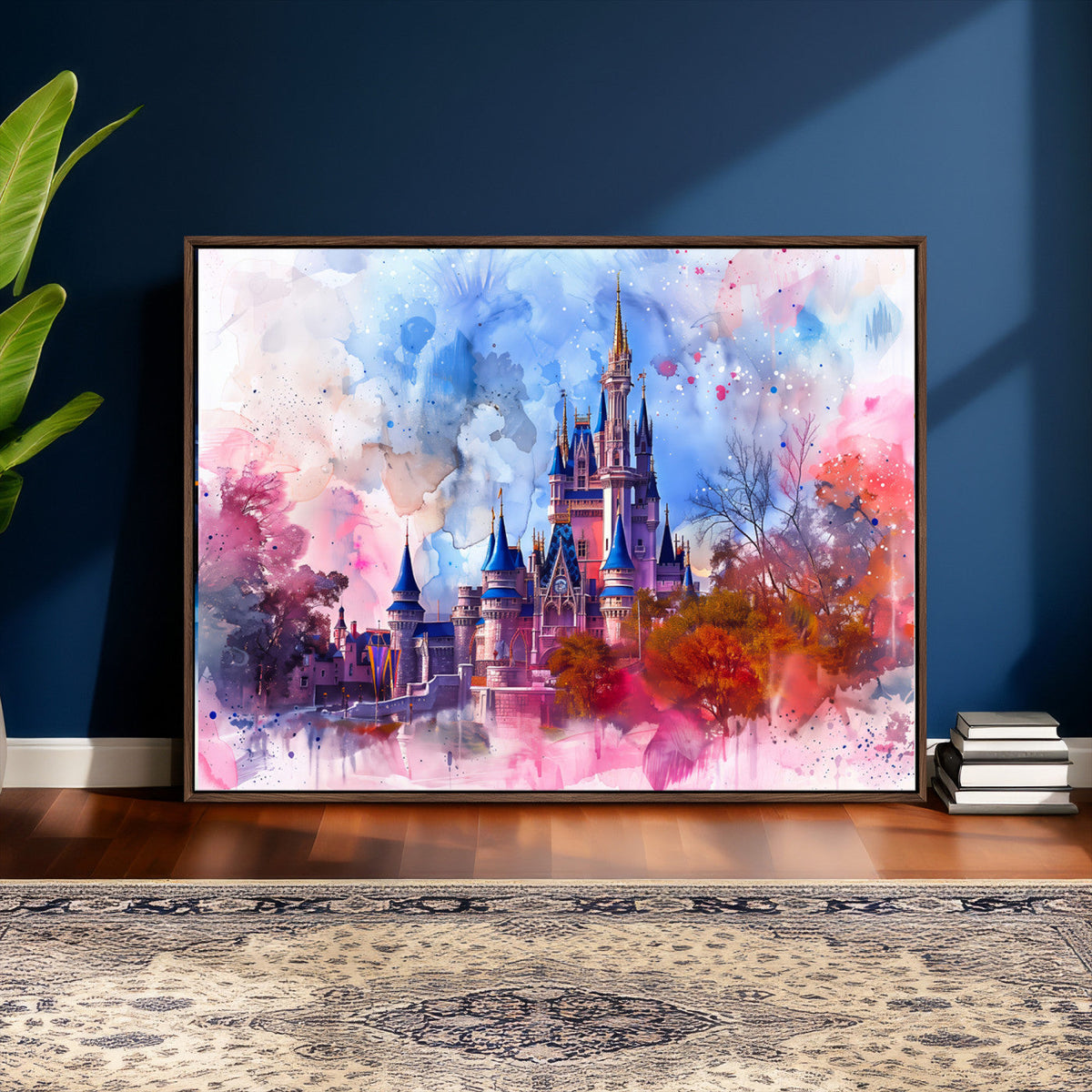 Disney Wall Art: Dreamy Watercolor Cinderella Castle Canvas