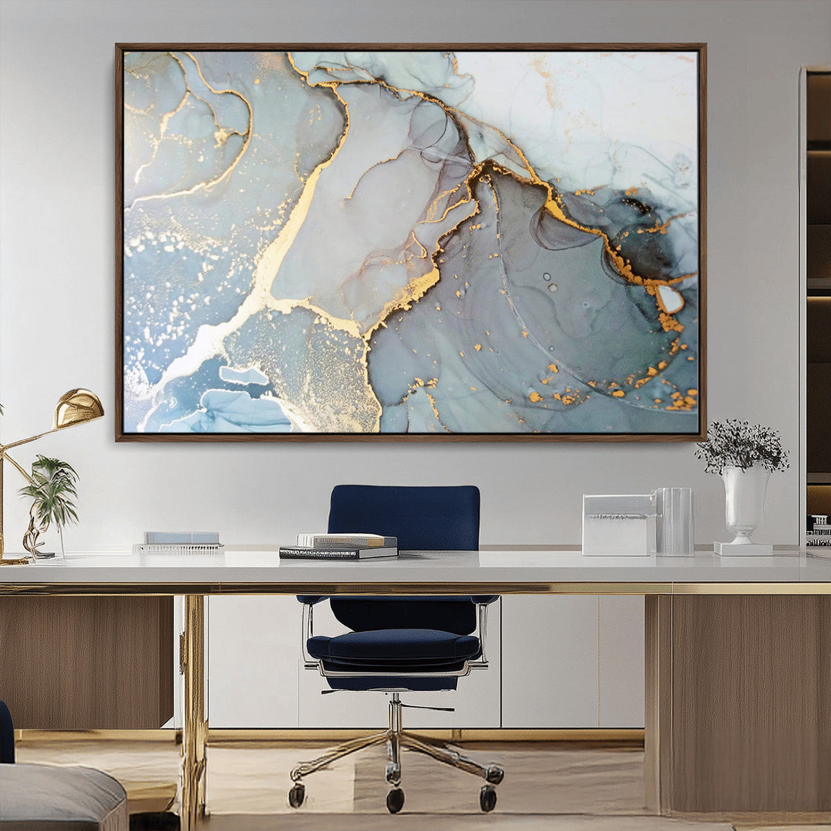 Large Abstract Marble Wall Art Canvas Print for Living Room