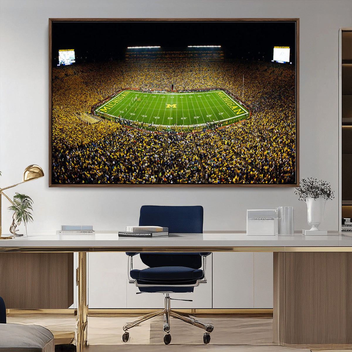 Stadium in Michigan Wall Art Canvas Print, Framed American