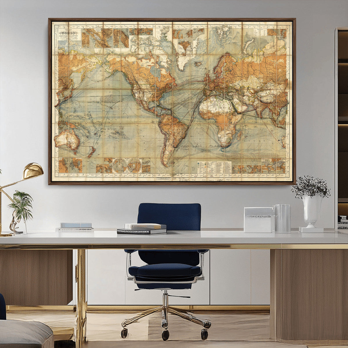 Push Pin World Map Canvas Print – Travel Tracker Wall Art