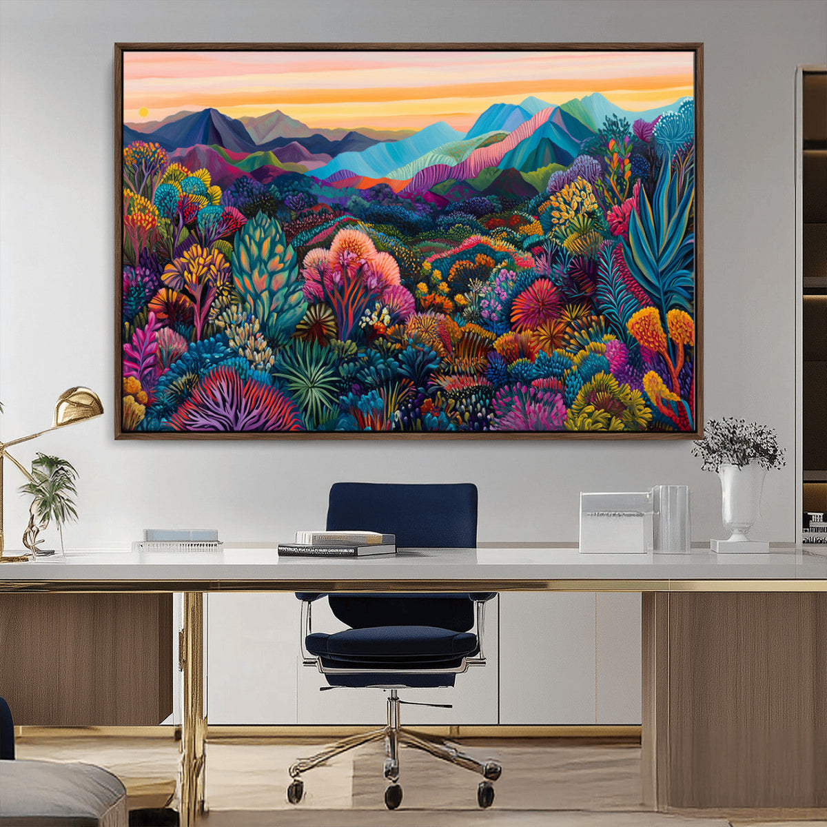 Colorful Abstract Landscape Wall Art Print Canvas - Vibrant
