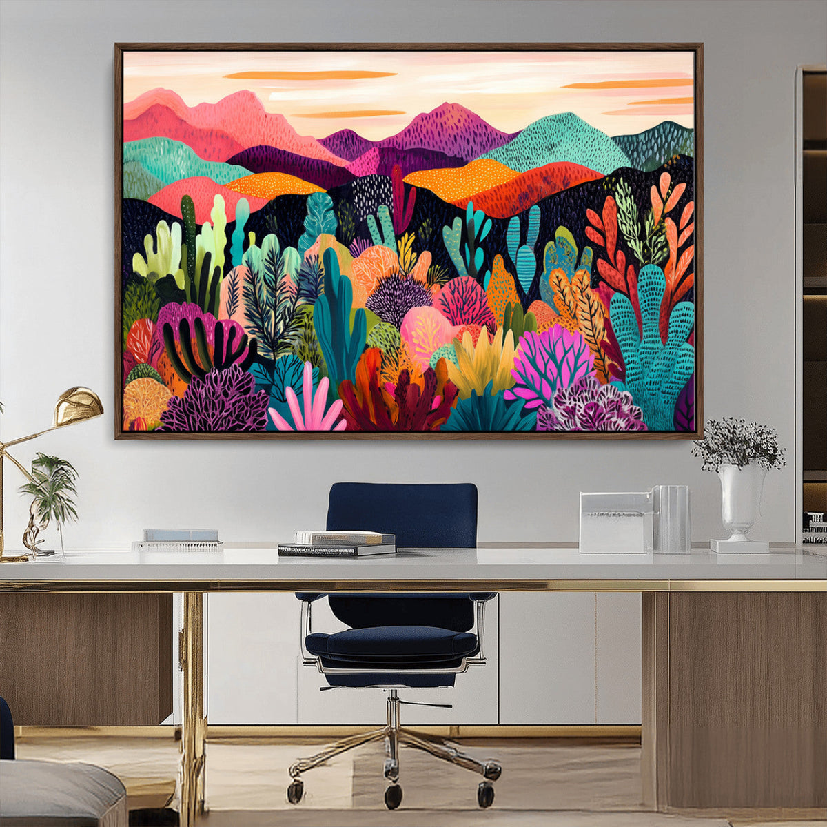 Abstract Kusama Print - Landscape Canvas Wall Art Print -