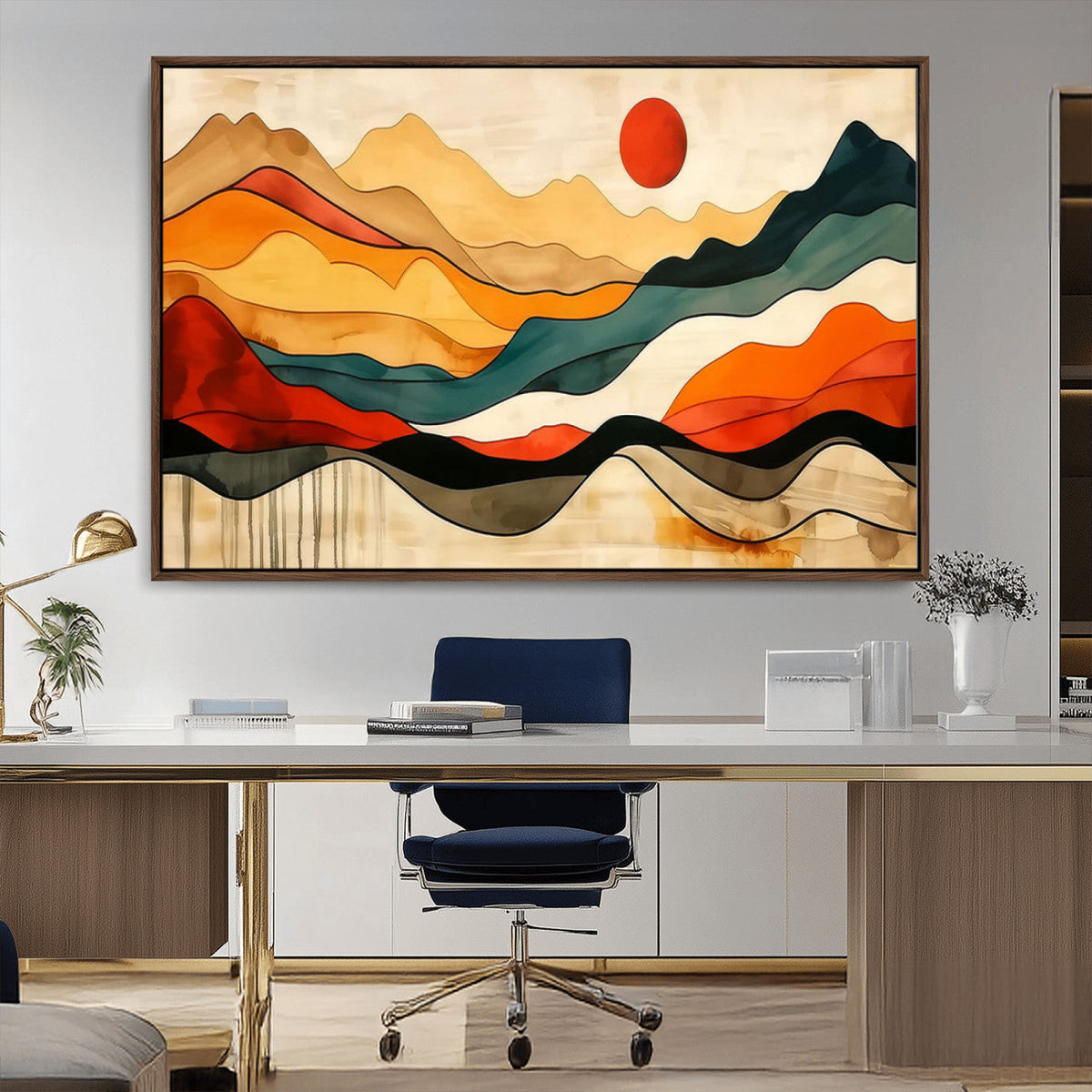 Mid Century Wall Art Print - Abstract Woodland Print -
