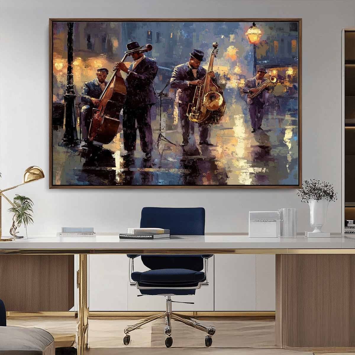 Afro Abstract Jazz Music Wall Art Canvas Print – Colorful