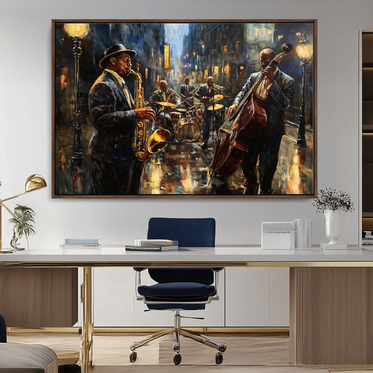 Jazz Canvas Wall Art Print – Abstract African American Music