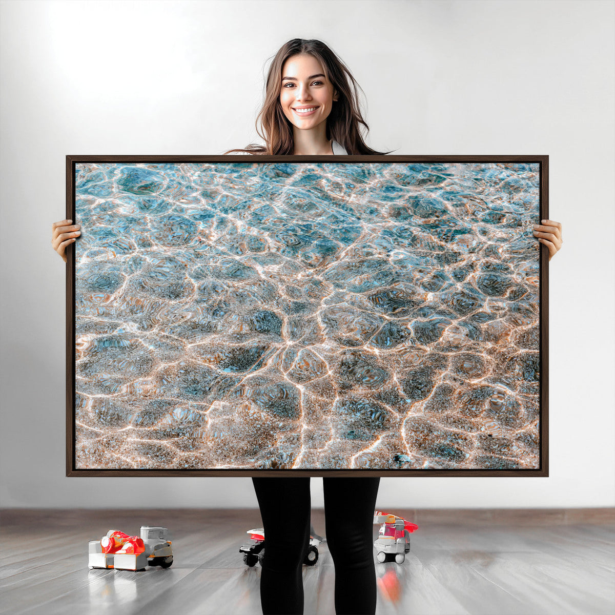 Clear Water Wall Art Canvas Print – Framed Sunlit Ocean