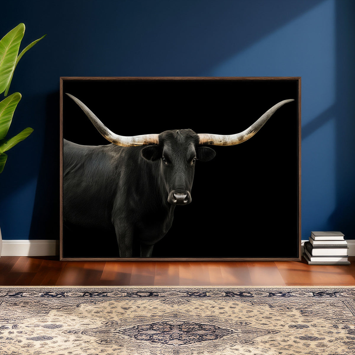 Longhorn Cattle Wall Art Canvas Print – Framed Texas Ranch