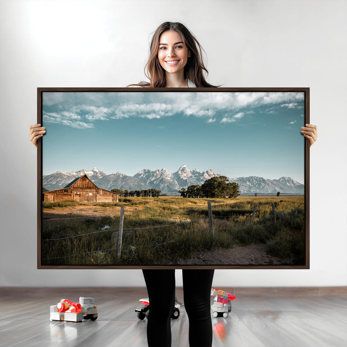 Rustic Farmhouse Wall Art Canvas Print – Teton Range Mormon
