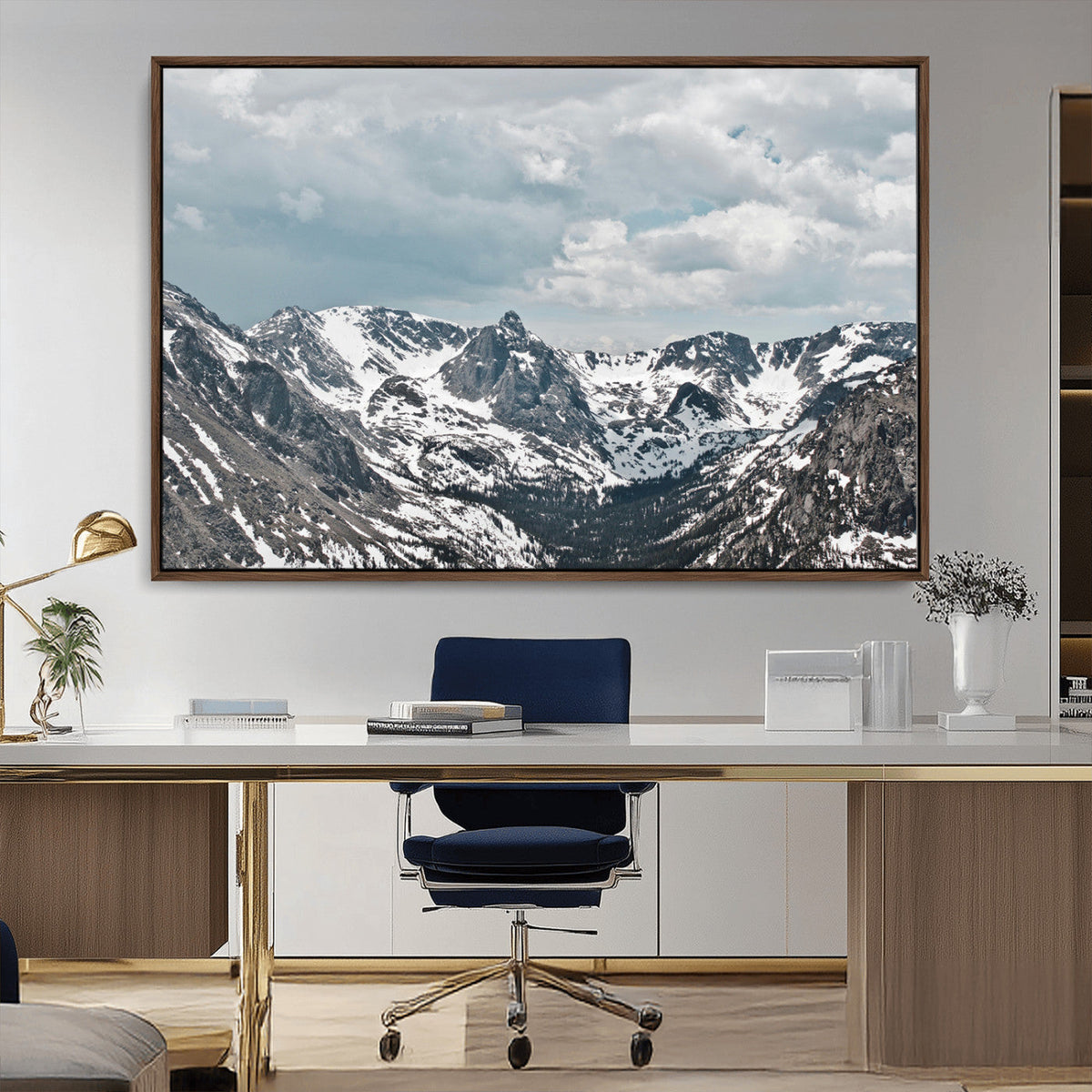 Snowy Peaks Wall Art Canvas Print – Alpine Wilderness