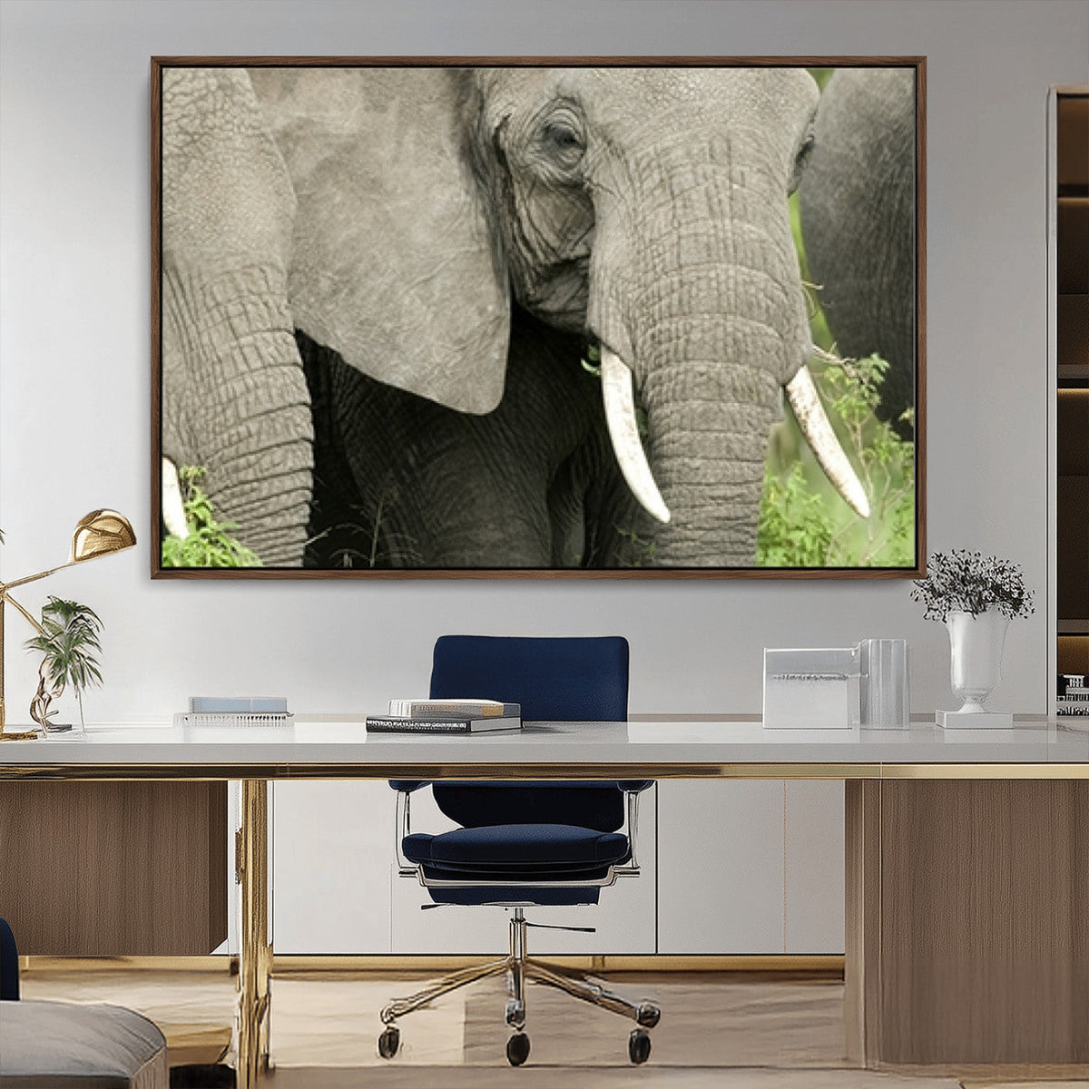 Wild Elephant Wall Art Canvas Print