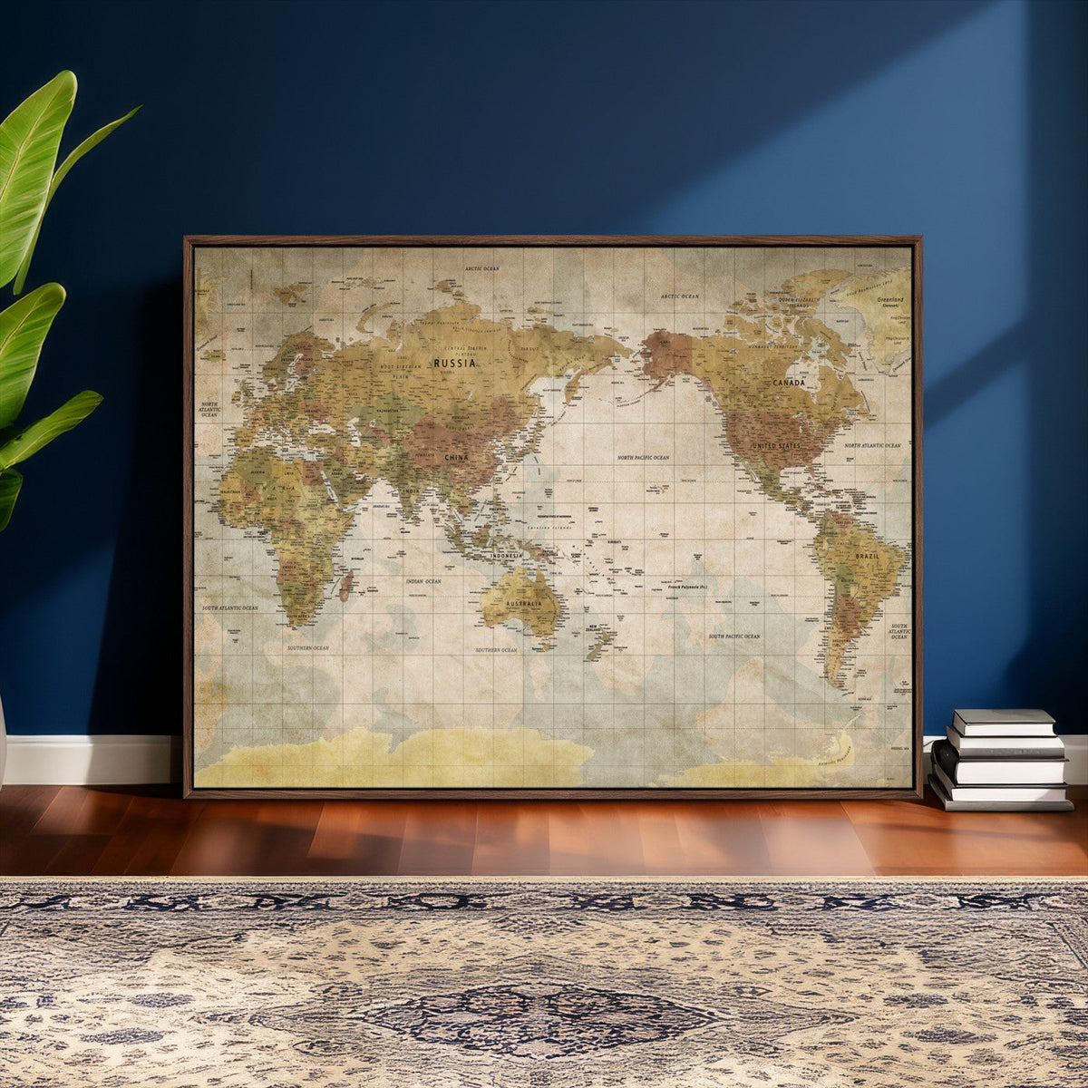World Map Canvas Print – Detailed Map of the World Wall Art