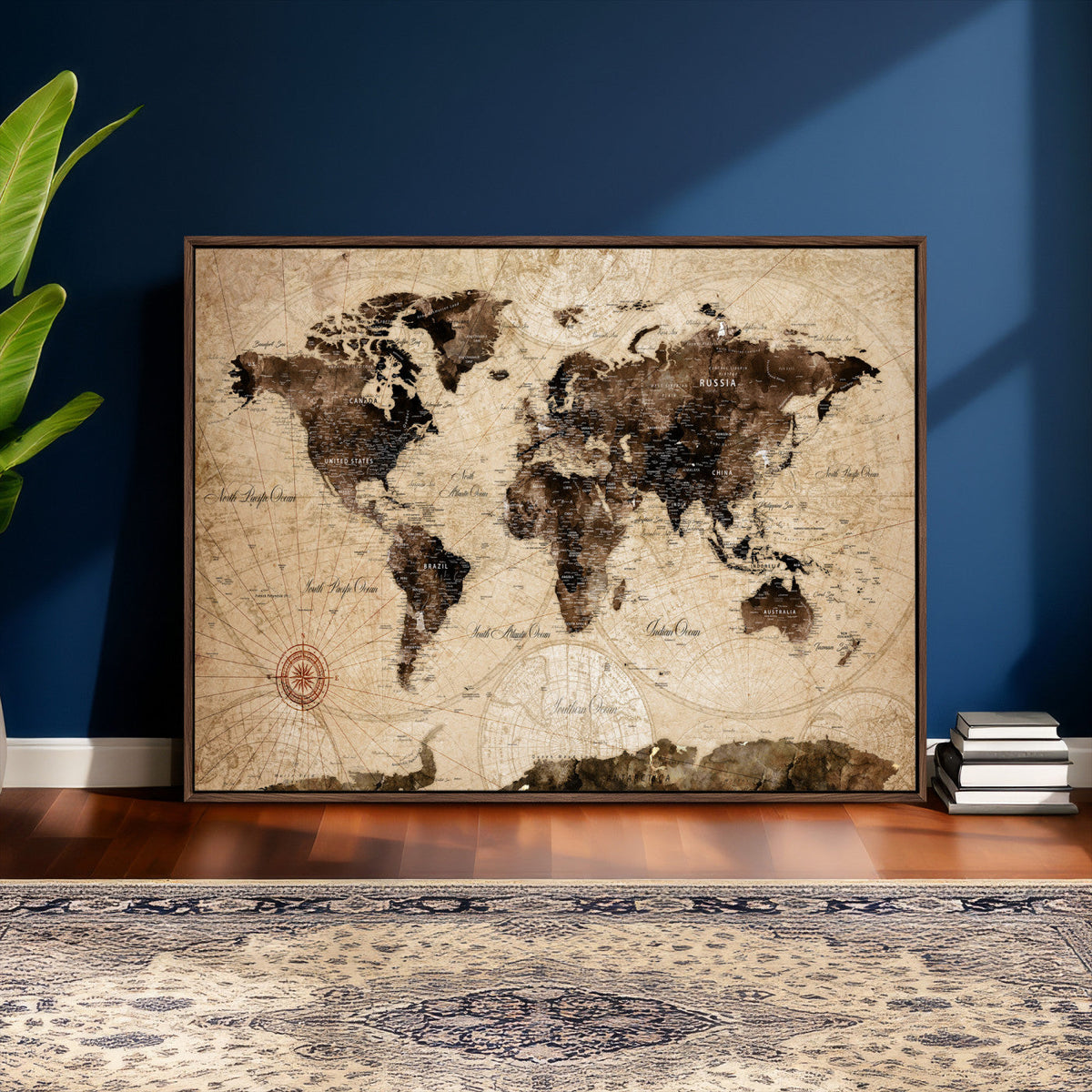 World Map Wall Art Canvas Print