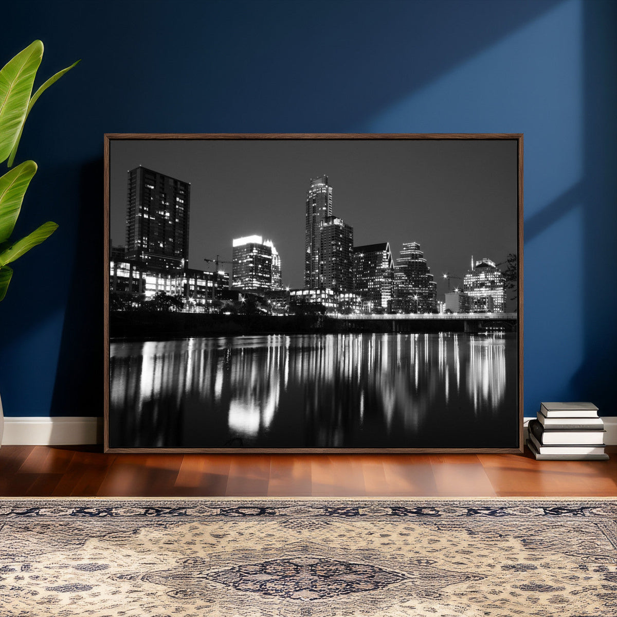 Austin Skyline Wall Art Canvas Print, Austin Downtown Night