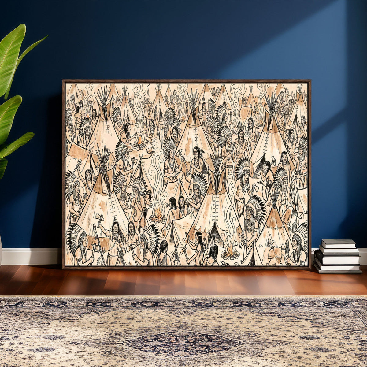 Native American Indian Wall Art Canvas Print - Abstract