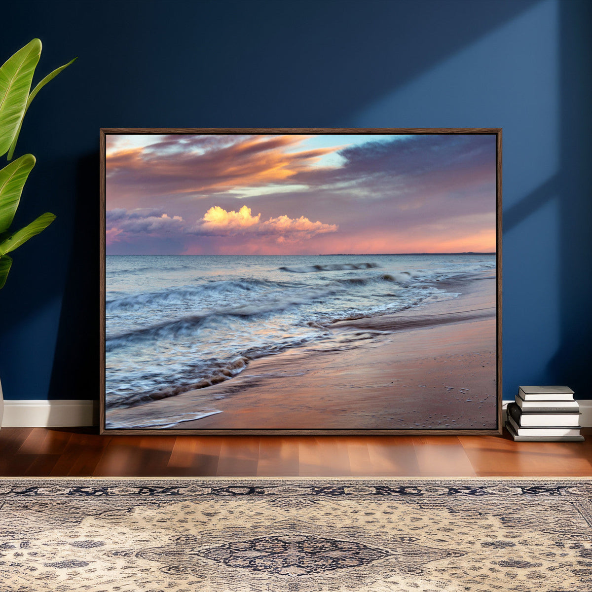 Ocean Sunset Wall Art Canvas Print – Coastal Beach