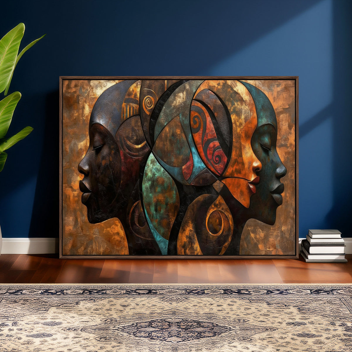 Abstract Afro American Women Wall Art Canvas Print