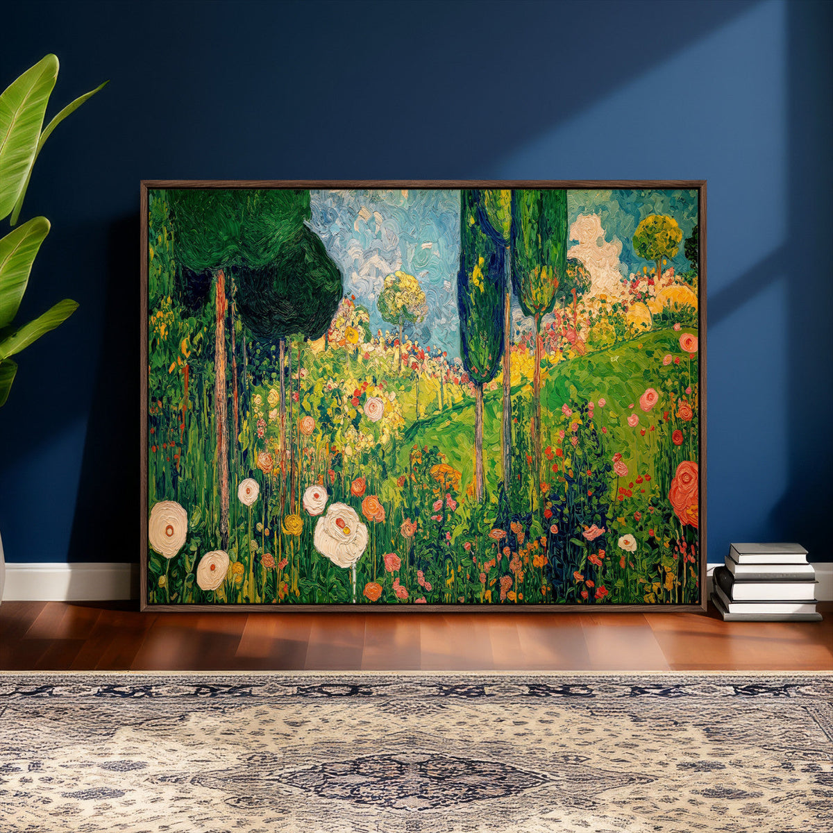Gustav Klimt Boho Mountain Landscape Large Wall Art,