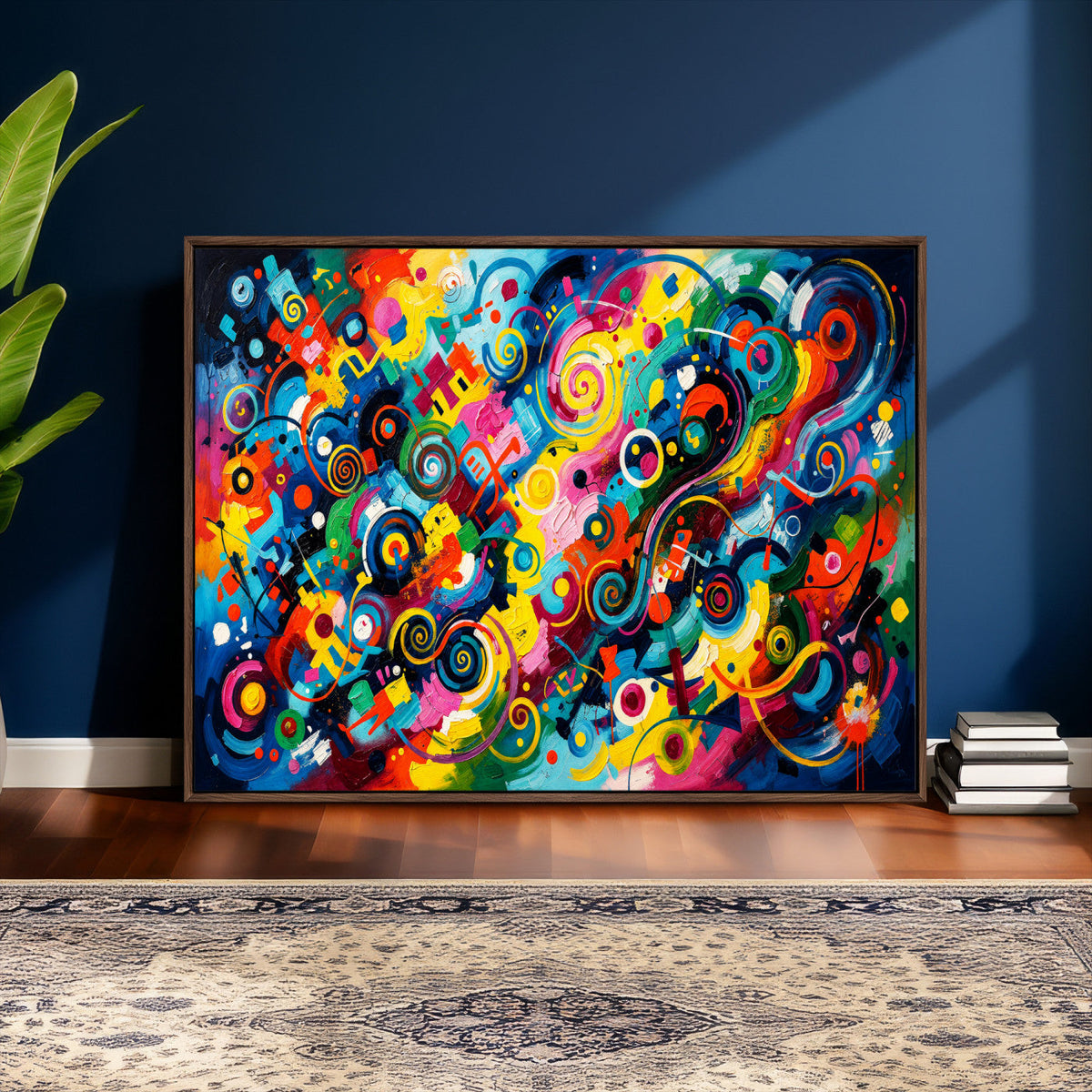Geometric Abstract Wall Art Canvas Print, Bold Color