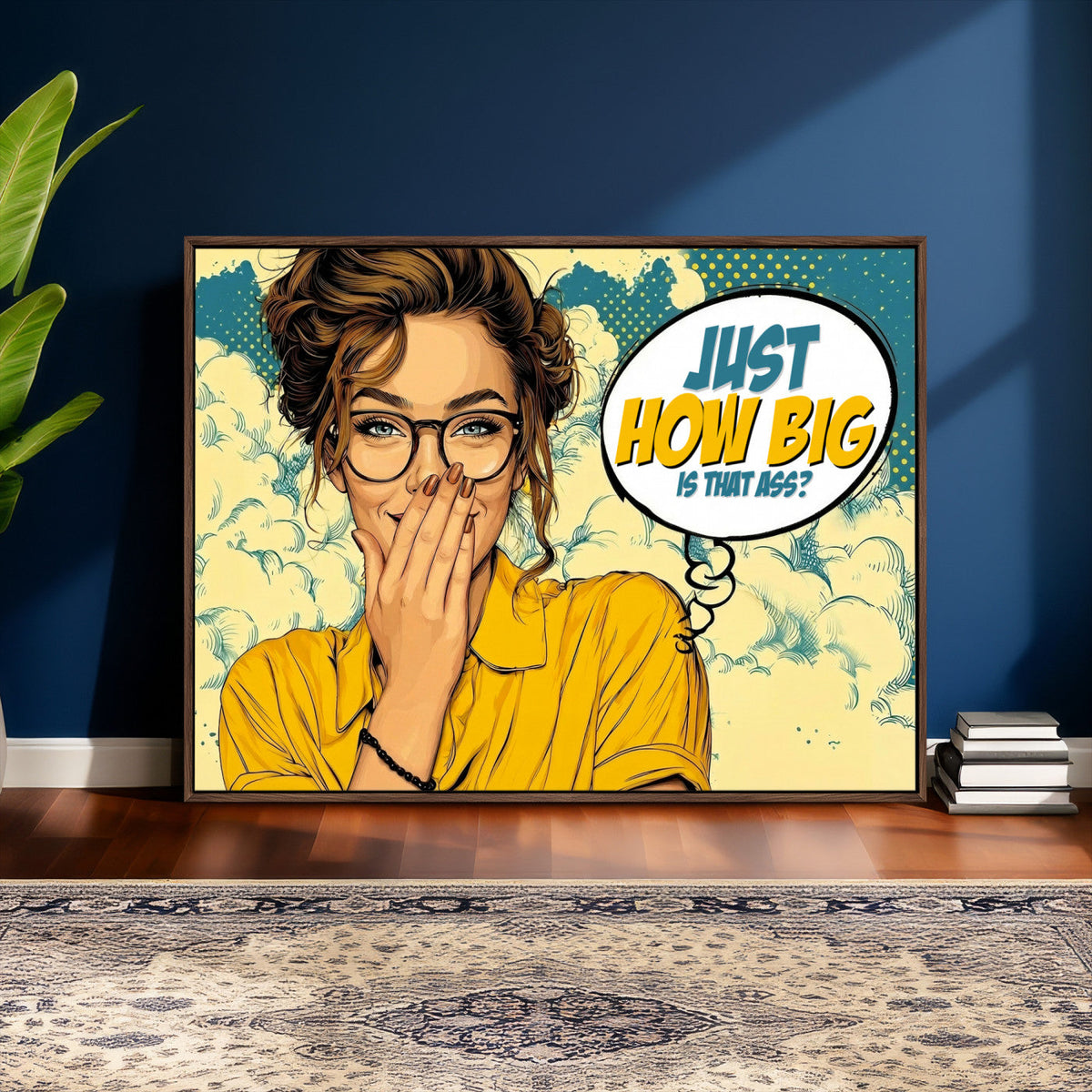 Pop Art Print Bathroom Sign Wall Art Canvas Print — Funny