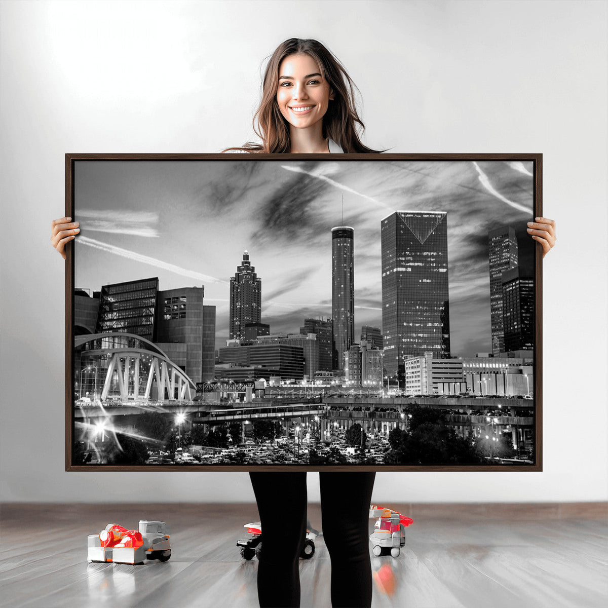 Black and White Atlanta Wall Art Canvas Print