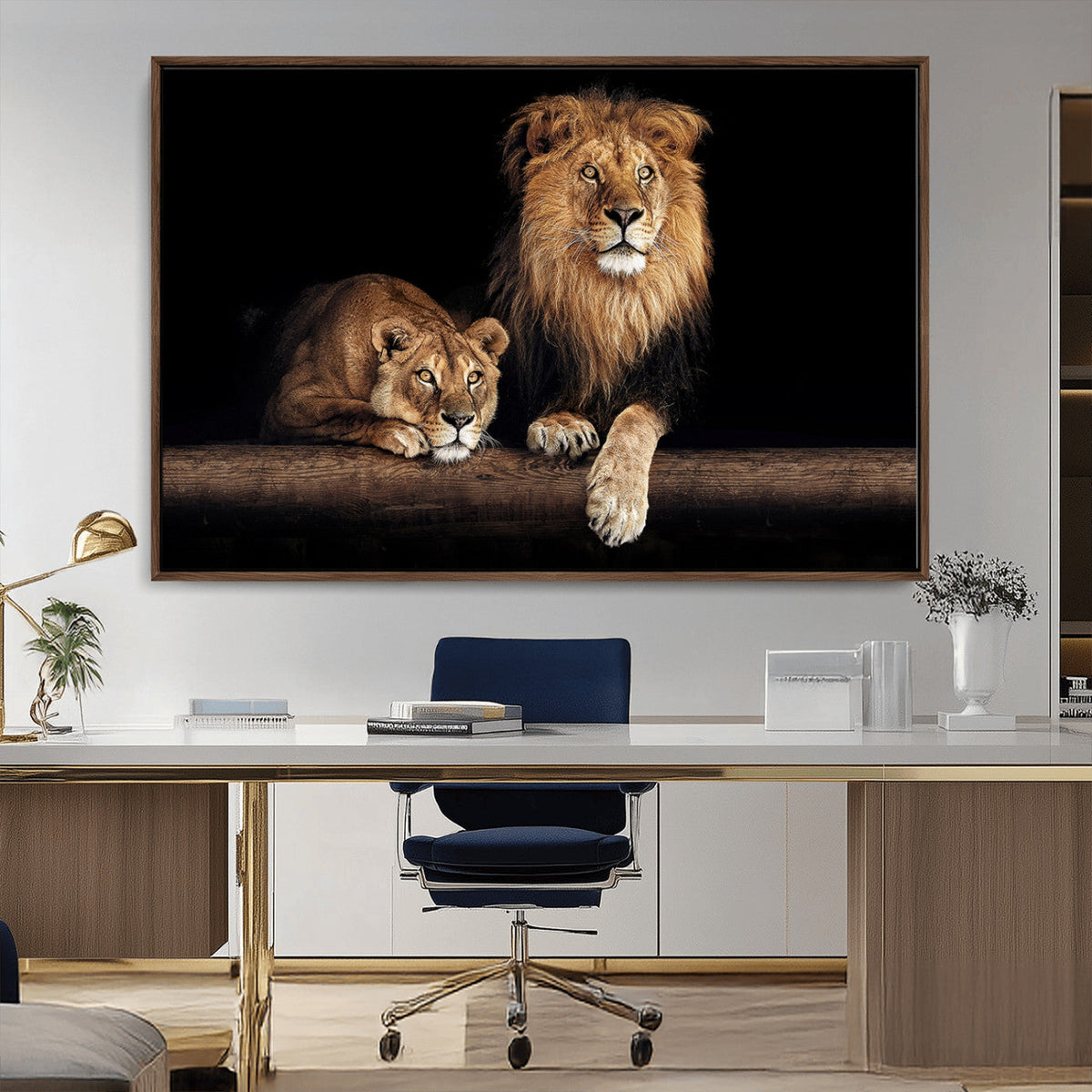 Lion Canvas Wall Art – Majestic Animal Print Artwork for