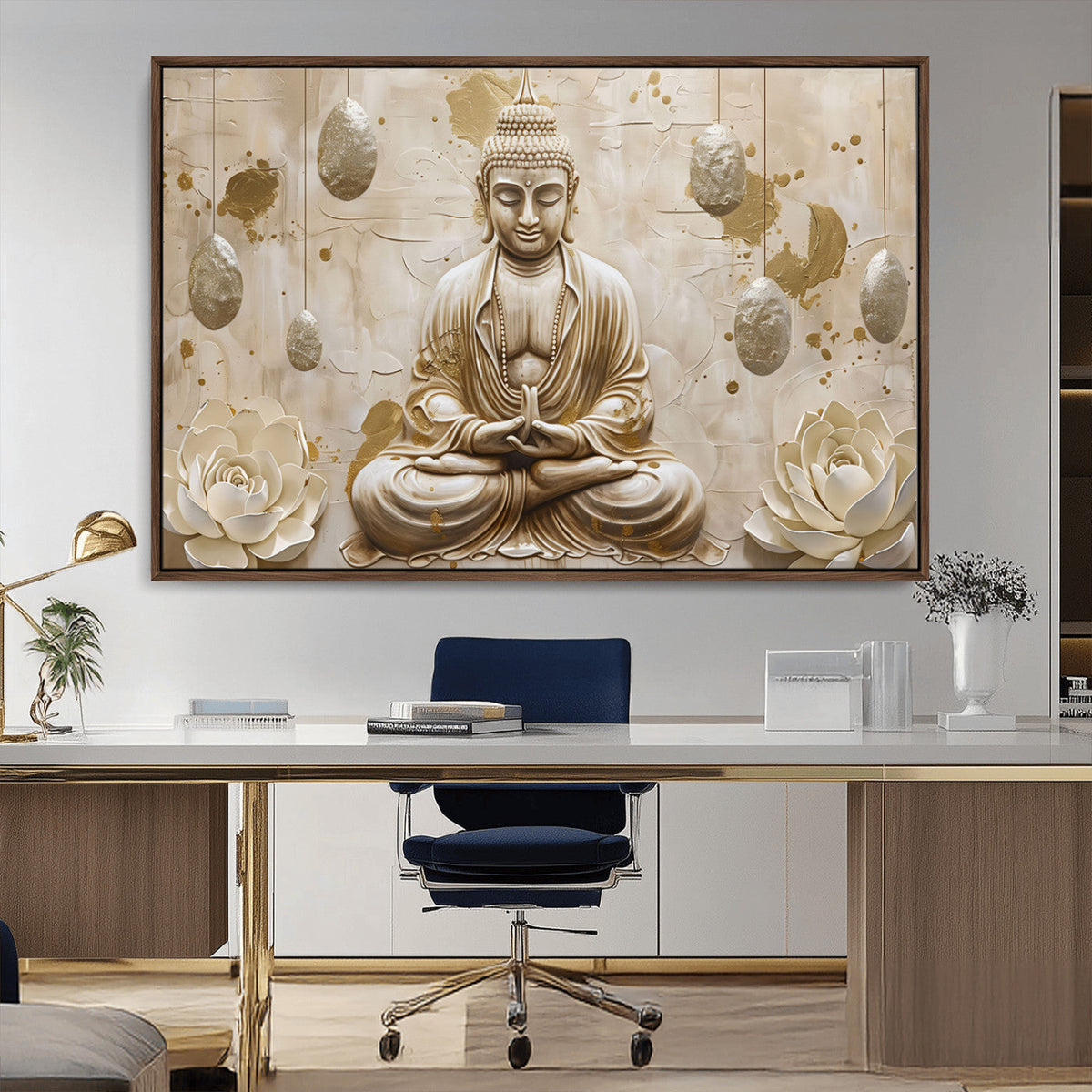 Serene Buddha Wall Art | Yoga Room Decor and Meditation Wall