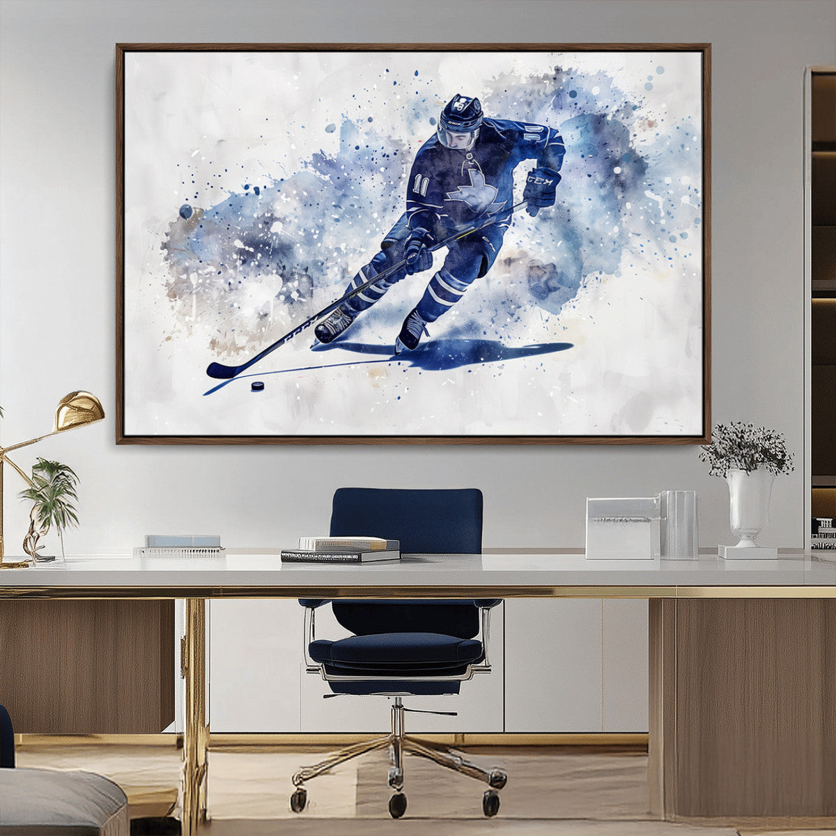 Hockey Player Wall Art Canvas Print - Sports-Inspired