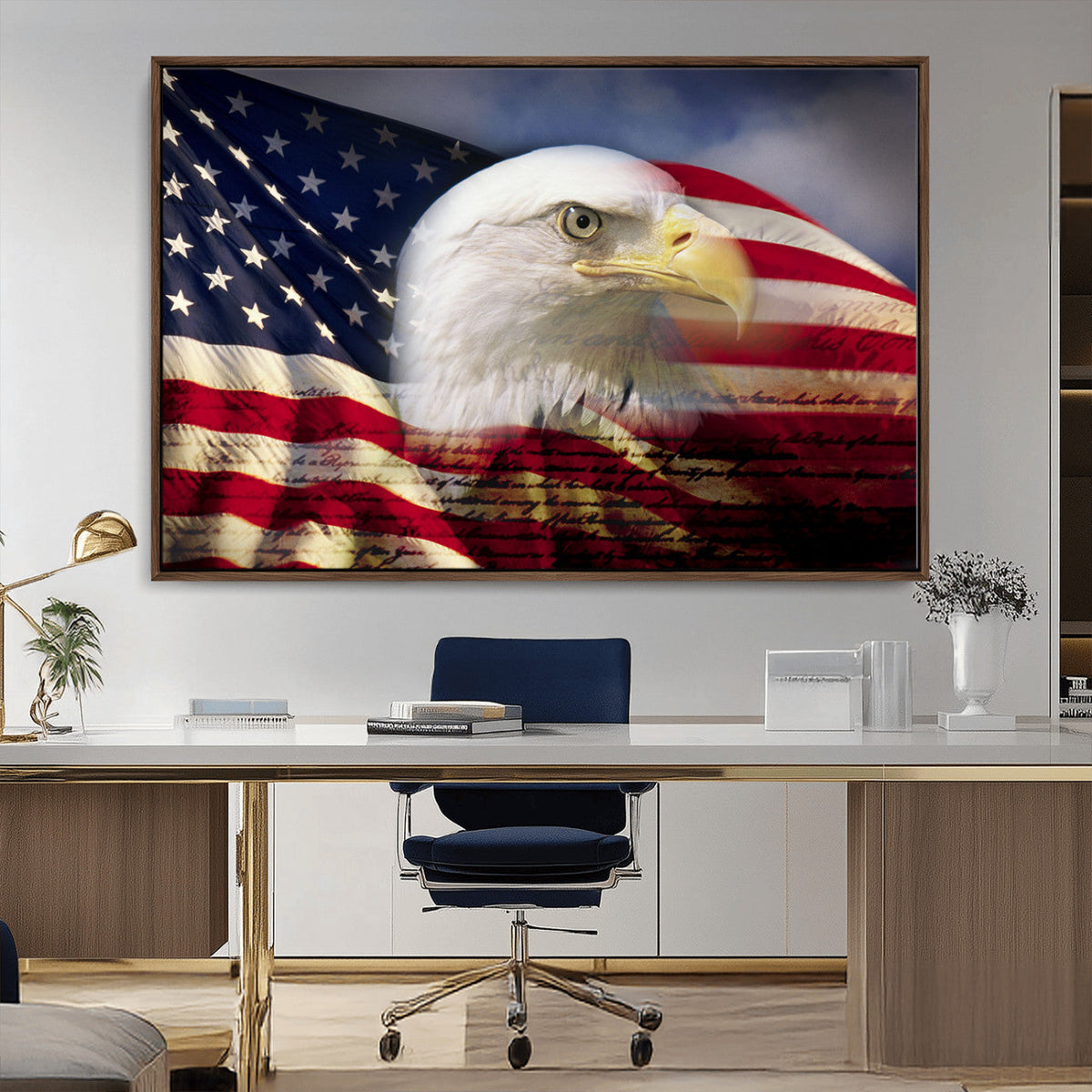 American Flag Eagle Symbol Wall Art, American Flag Eagle