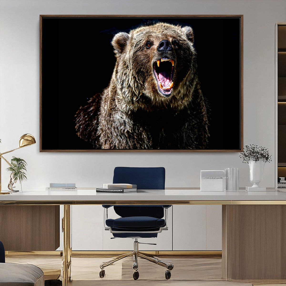 Grizzly Bear Canvas Print | Wildlife Wall Art for Cabin